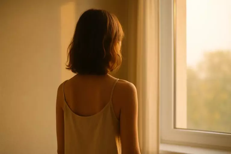 Quiet morning presence as feminine energy awakens before the day begins