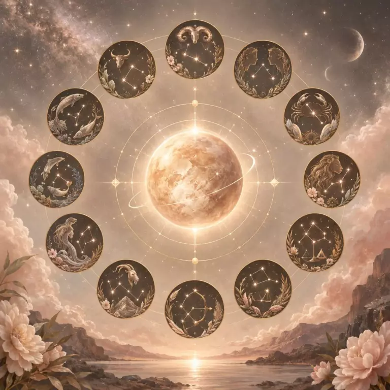Twelve Venus signs in love represented by zodiac constellations