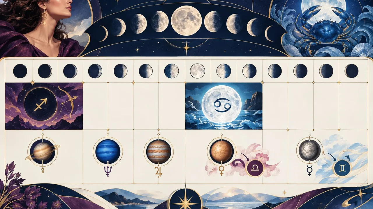 December 2026 astrology calendar with key planetary events