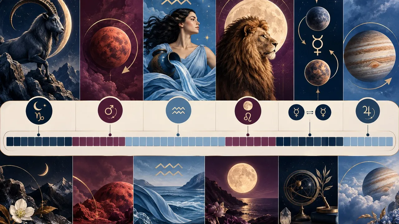 January 2027 astrology calendar with key planetary events