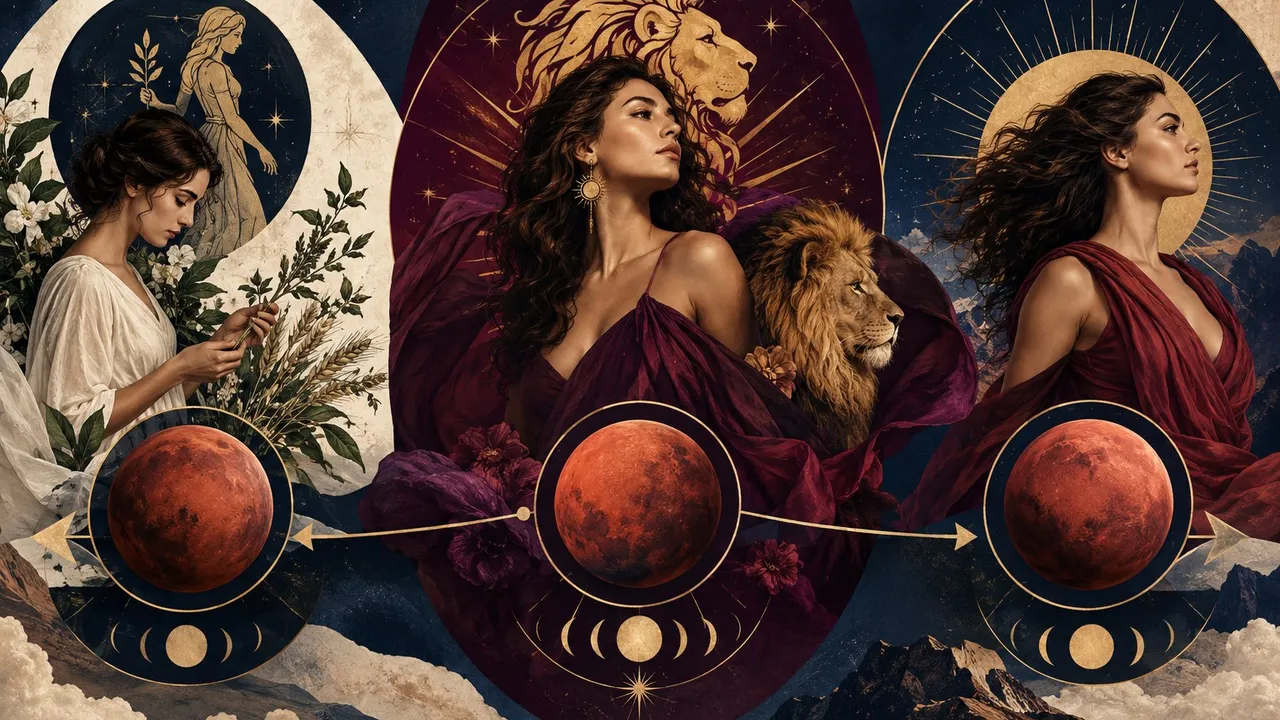 Mars retrograde 2027 Virgo to Leo timeline illustration