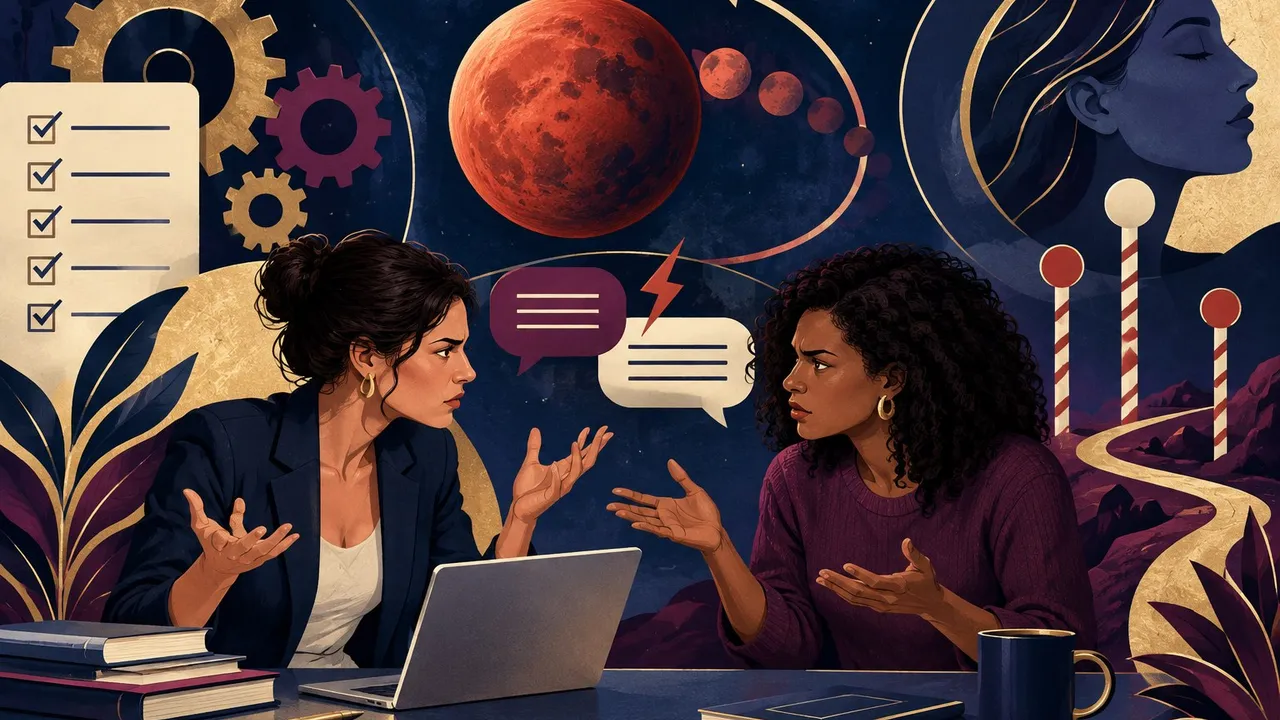 Mars retrograde workflow and conflict reset illustration