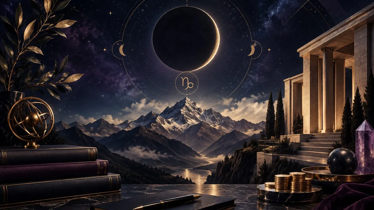 New moon in Capricorn January 2027 astrology illustration