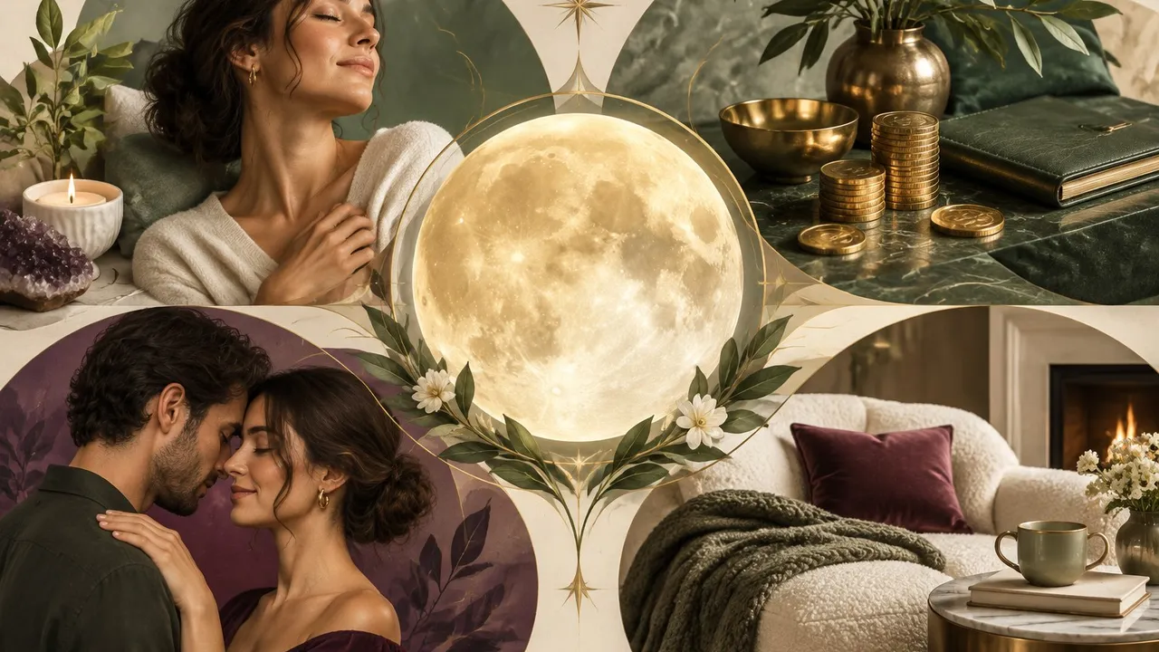 Taurus full moon security audit illustration for money relationships and wellbeing